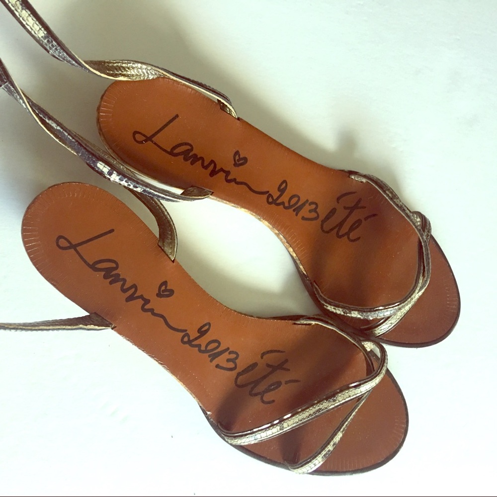 Lanvin Sandal size 38.5 Wrap Ankle Wedge